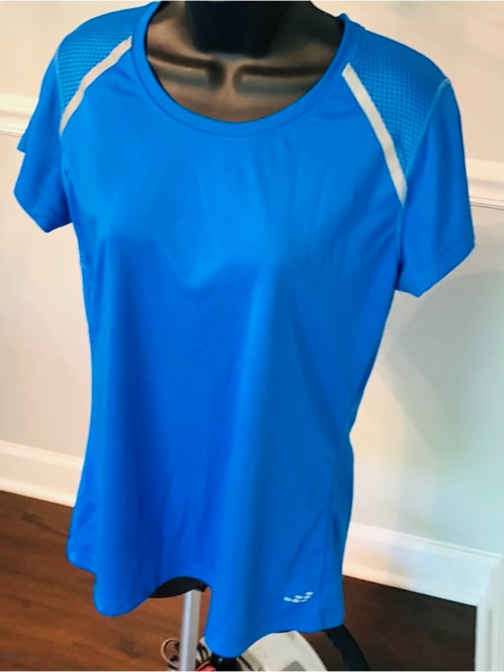 bcg Royal Blue Short Sleeve Active Tee with White Accents, Women’s Size Large